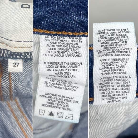 Derek Lam 10 Crosby Mila Mid Rise Girlfriend Patchwork Released Hem Jeans 27 - Picture 12 of 16